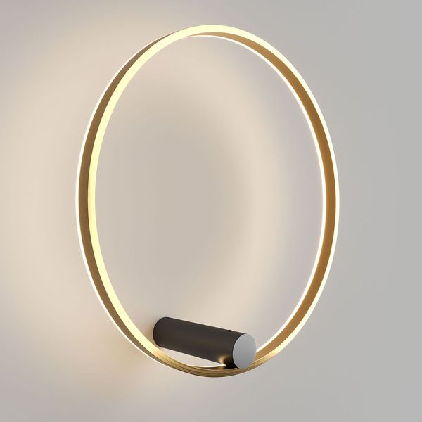s.luce Ring Air LED Wandleuchte & Deckenlampe Ø 60cm Schwarz, Gold