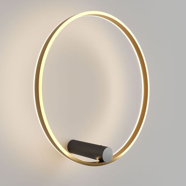s.luce Ring Air LED Wandleuchte & Deckenlampe Ø 60cm Schwarz, Gold