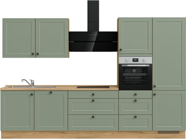 nobilia® Küchenzeile "Cascada II", NEU: individuell anpassbar mit gratis Profi-Beratung, vormontiert, Breite 330 cm, Ausrichtung wählbar, wahlw. mit E-Geräten