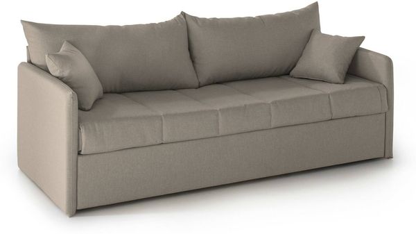 Dmora 3-Sitzer Schlafsofa Avellana, Schlafsofa fürs Wohnzimmer, gepolstert, abnehmbar, 100 % Made in Italy-Qualität, 205x86 h80 cm, Taube