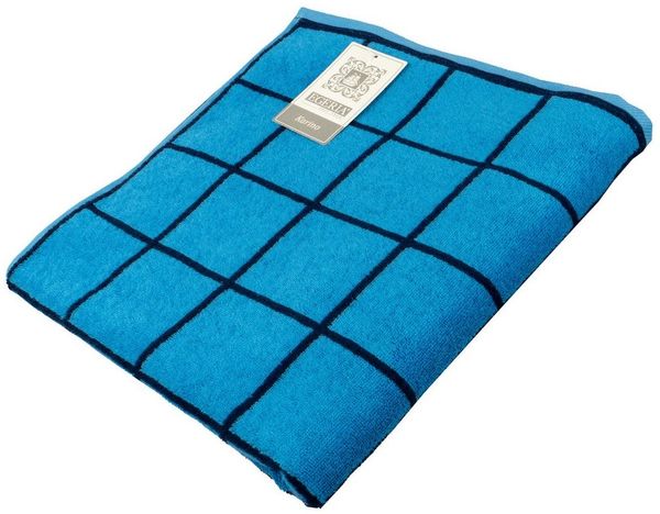 Egeria Duschtuch Karino, Frottier (1-St), modern kariert, hellblau, dunkelblau