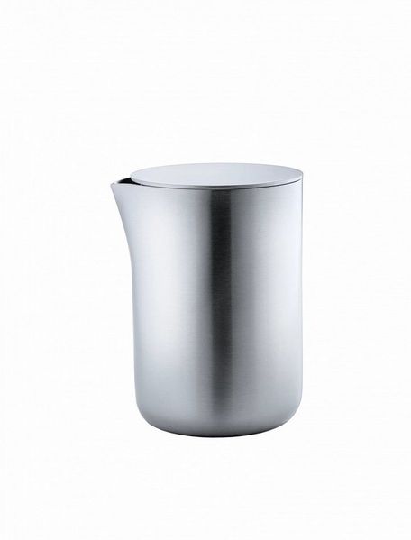 Blomus Basic Milchkännchen, mit Edelstahldeckel, Milchkanne, Sahnekännchen, Kanne, Edelstahl, 250 ml, 63620