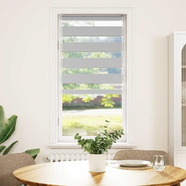 vidaXL Zebrarollo Hellgrau 60x100 cm Stoffbreite 55,9 cm Polyester 4014409