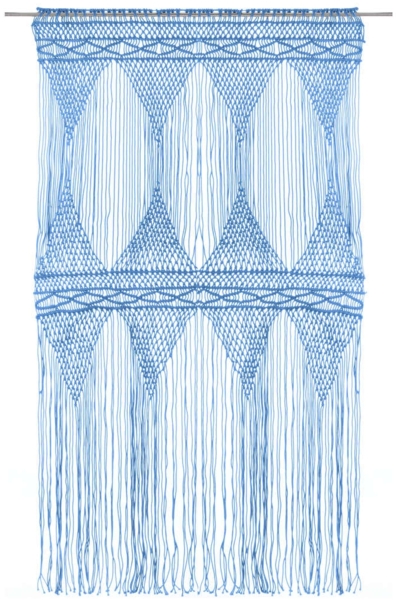 vidaXL Makramee Vorhang Blau 140x240 cm Baumwolle 323990
