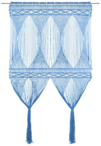 vidaXL Makramee Vorhang Blau 140x240 cm Baumwolle 323990