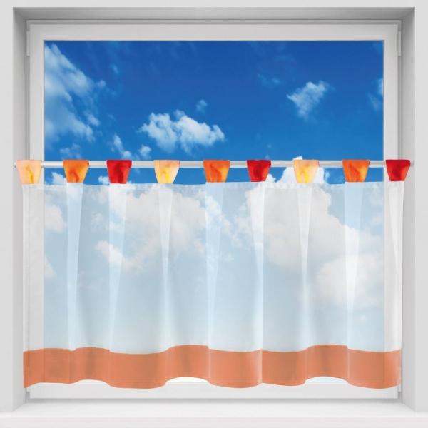 Bistrogardine mit Schlaufen ca. 150x45 cm Auswahl: orange - rot