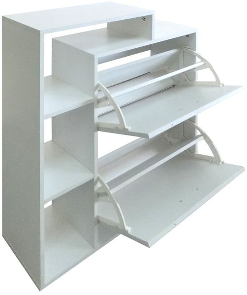 HTI-Living Schuhschrank Schuhschrank Lisa Weiß (Stück, 1-St, 1 Schuhschrank) Schuhkipper Garderobenschrank Bild 2