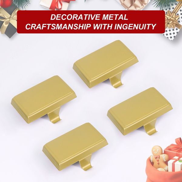 ABC 4-teiliges Wandhaken-Set, für Weihnachten, schwarz, Metall, 10 x 15 x 15 cm