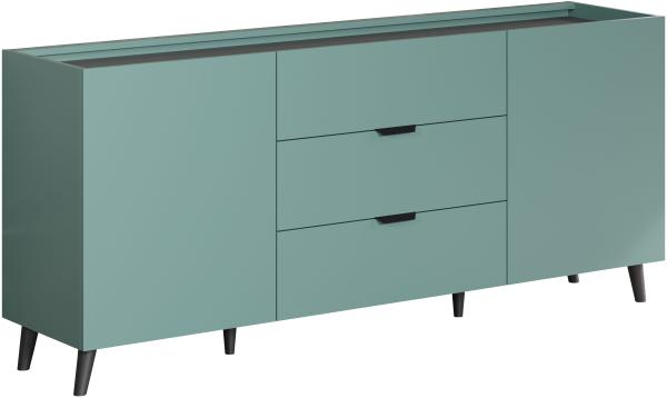 Trendteam Sideboard, Holz dusk blue / grau, 82 x 42 x 180 cm