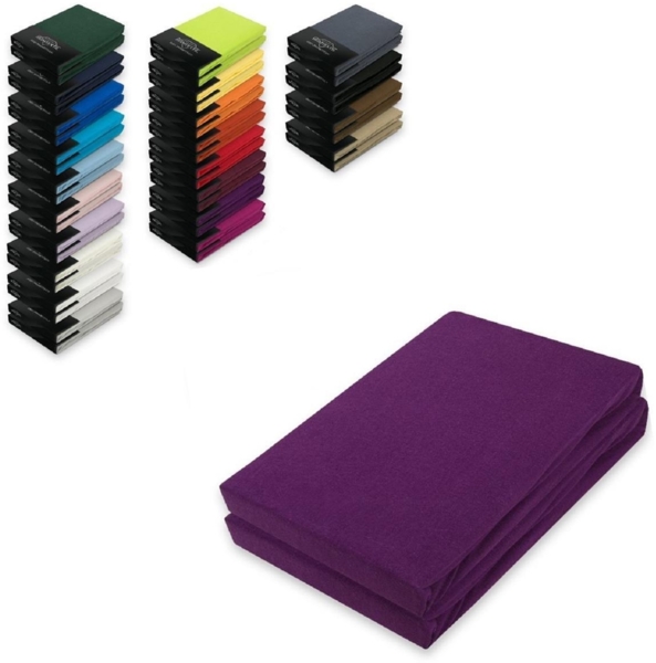 Doppelpack Jersey Spannbettlaken 200 x 220 cm Lila