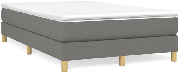 vidaXL Boxspringbett mit Matratze Dunkelgrau 120x200 cm Stoff, Härtegrad: H2 [3144160] Bild 2