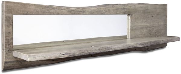Wandregal Akazie 165x22x38 grau lackiert PURE ACACIA #906