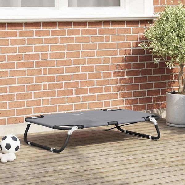 vidaXL Hundebett Hellgrau 80 x 55 x 18 cm Stahl 42008216