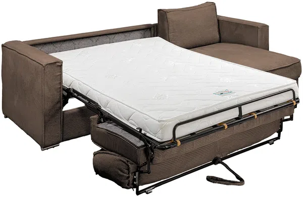 Vente-unique - LORETO Sofa SamtStoff Braun - B 223 cm152 cm x H 90 cm x L 278 cm Bild 3