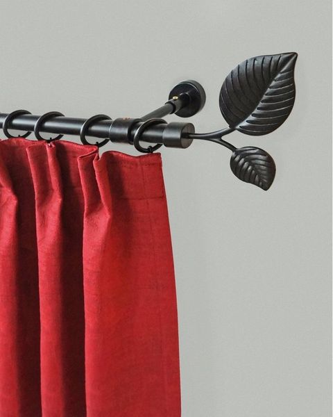 GARESA Gardinenstange BLATT, Ø 20 mm, 1-läufig, Wunschmaßlänge, mit Bohren, verschraubt, Kunststoff, Metall, Vorhanggarnitur, Kunststoff, verlängerbar, mit Ringe