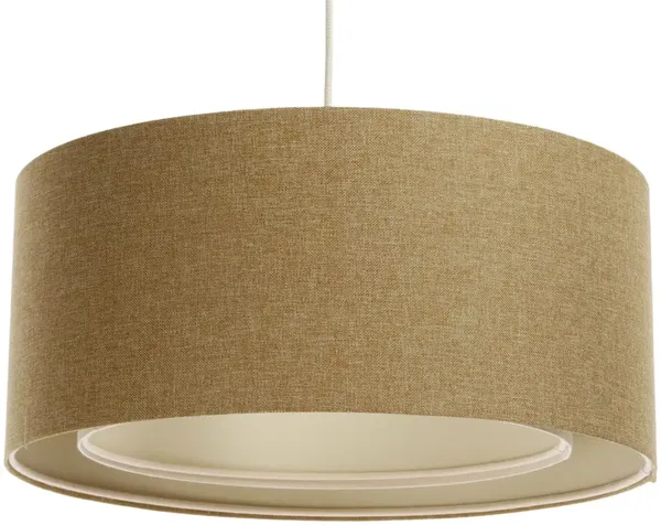 BPS Koncept 06A-019-40 Hängeleuchte BOHO ELEGANT E27 1x40W Stoff strukturiert auf PVC-Kunststoff braun, creme H:90cm Ø40cm dimmbar