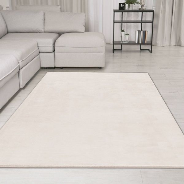 TeppichHome24 Teppich Moderner Teppich hoch und weich in schönem beige, rechteckig