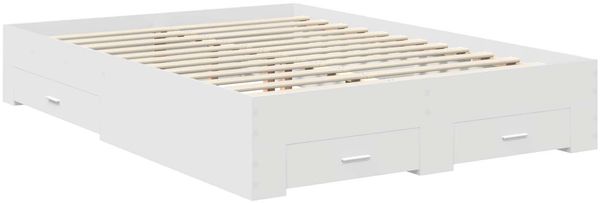 vidaXL Bettrahmen mit Schubladen Weiß 140 x 200 cm Holzwerkstoff 3410886 Bild 6