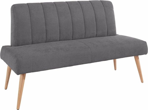 exxpo - sofa fashion Sitzbank Costa, moderne Rückensteppung, bequem und elegant, hoher Holzfuß, hochwertige Detailverarbeitung, Frei im Raum stellbar