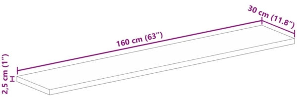 vidaXL Tischplatte 160x30x2,5 cm Rechteckig Massivholz Mango 371572 Bild 8