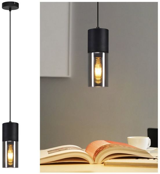 Nettlife Pendelleuchte Schwarz Esstisch E27 1/3/4 Flammig Glasschirm Hängeleuchte, LED wechselbar, Esstisch Wohnzimmer Schlafzimmer