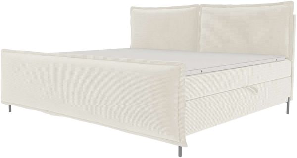 Boxspringbett Elysio Familienbett - Cordstoff - creme - 220x200 cm