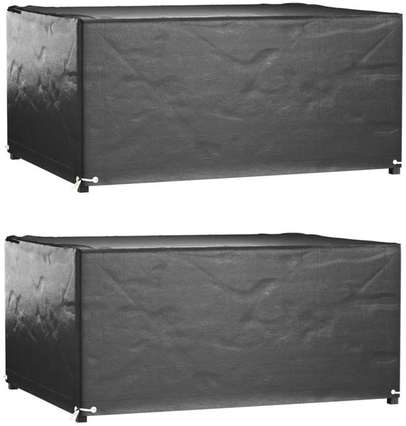 vidaXL Gartenmöbel-Abdeckung mit 8 Ösen, 2 Stück, Polyethylen schwarz, 160 x 120 x 75 cm