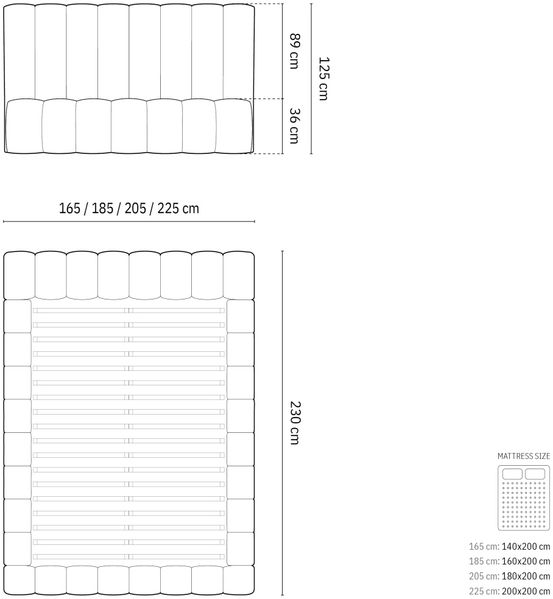 Micadoni Bett Kelp Samt Bluvel Grau 200x200 Bild 8