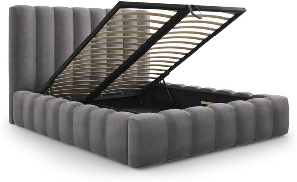 Micadoni Bett Kelp Samt Bluvel Grau 200x200 Bild 4
