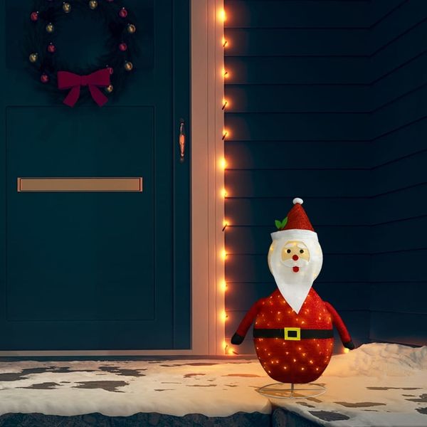vidaXL Weihnachtsdeko Weihnachtsmann LED Luxus-Gewebe 60 cm 328497