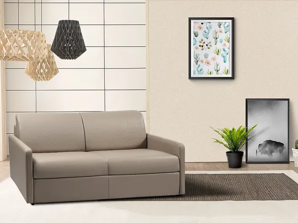 Schlafsofa 3-Sitzer CALIFE - Taupe - Liegefläche: 140 cm - Matratzenhöhe: 14 cm