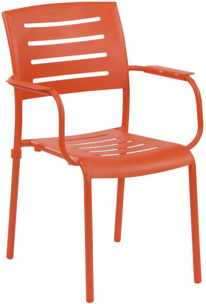 Inko Stapelstuhl Ronda Aluminium 61x57x85 cm Gartenstuhl 2 Farben zur Auswahl Orange