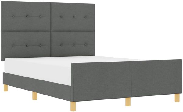 vidaXL Bettgestell mit Kopfteil Dunkelgrau 160 x 200 cm Stoff 3344740 Bild 2