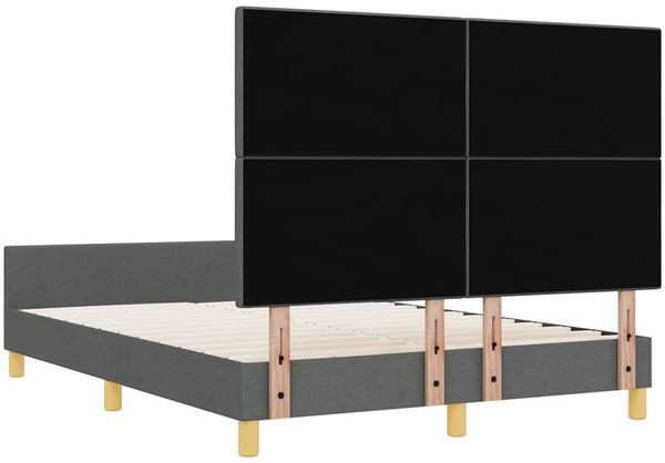 vidaXL Bettgestell mit Kopfteil Dunkelgrau 160 x 200 cm Stoff 3344740 Bild 9