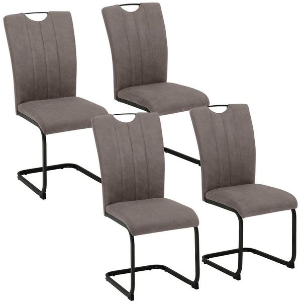 Home affaire Freischwinger Napoli (Set, 4 St), Vintage-Mikrofaser Bezug, Belastbarkeit bis 130kg, im 2er oder 4er Set