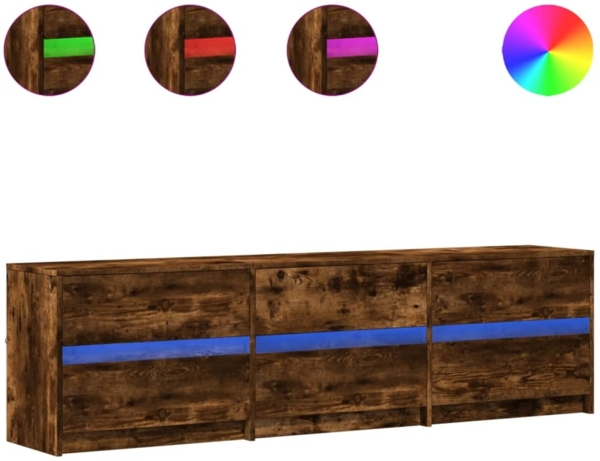 vidaXL TV-Schrank mit LED-Beleuchtung Räuchereiche 180x34x50 cm 3307930