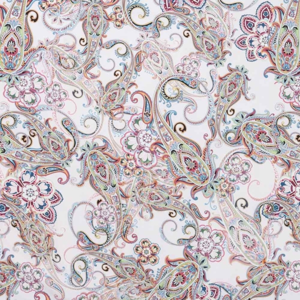 Estella Bio Mako Satin Bettwäsche 135x200 Monica rosa Paisley blau grün 3417-400 Bild 3