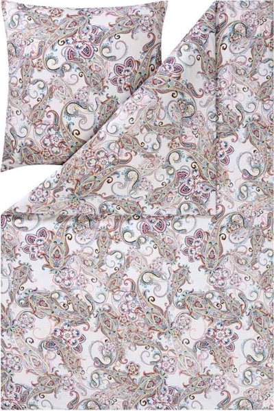 Estella Bio Mako Satin Bettwäsche 135x200 Monica rosa Paisley blau grün 3417-400 Bild 2