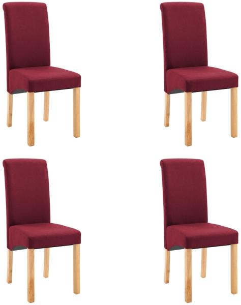 vidaXL Esszimmerstühle 4 Stk. Rot Stoff