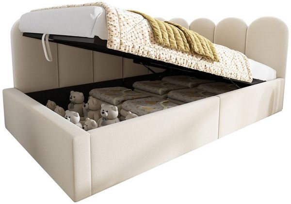 REDOM Polsterbett Funktionsbett (Daybett, Tagesbett, Schlafsofa, 2-tlg, mit hydraulischem Stauraum), 90x200 cm, mit Matratze