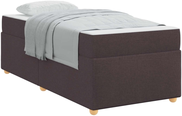 vidaXL Bettrahmen mit Matratze Dunkelbraun 90 x 190 cm Stoff 3399324