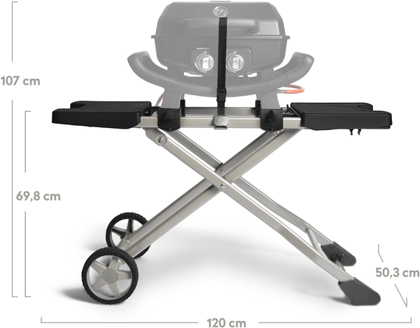 BURNHARD® Grill-Rollwagen für Wayne, Massives Stahlgestell mit Kunststoff-Seitentischen - Multi-Color - #944149