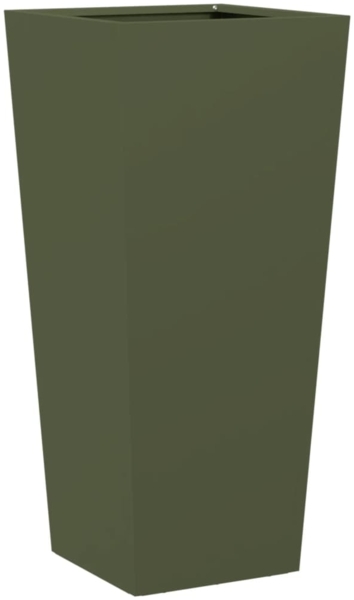 vidaXL Pflanzkübel Olivgrün 35x35x75 cm Stahl 851086