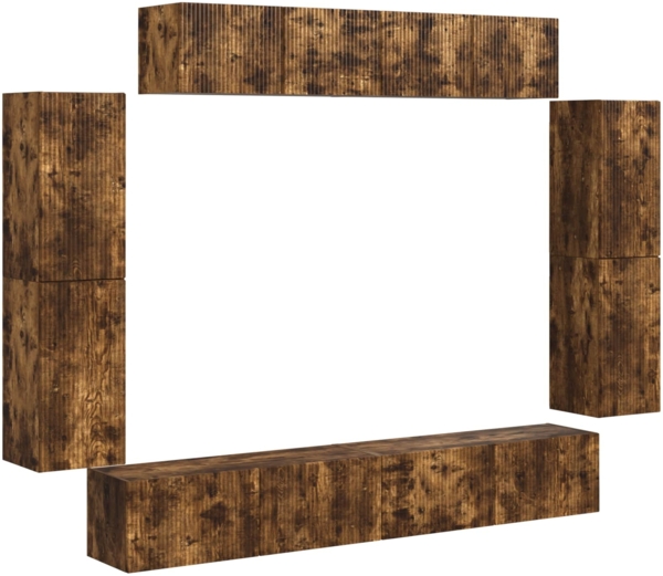 vidaXL TV-Schränk 8 pcs Geräucherte Eiche 3409146