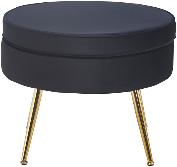 Sitzpouf Rund Samt Schwarz Bild 2