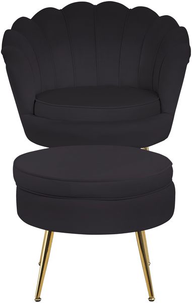 Sitzpouf Rund Samt Schwarz Bild 5