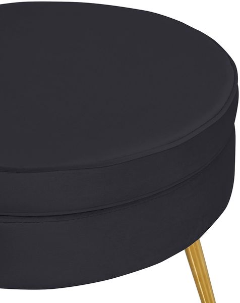 Sitzpouf Rund Samt Schwarz Bild 3