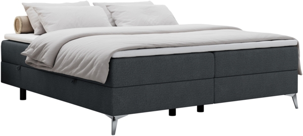 Boxspringbett - Doppelbett mit Multipocket-Matratze - LESS -200x200 - Dunkelgrau Stoff - H4 Bild 3