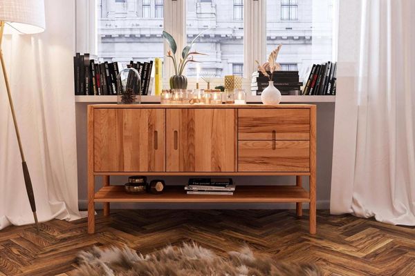 Kommode Schrank SAGA Buche massiv 142x81x46 cm