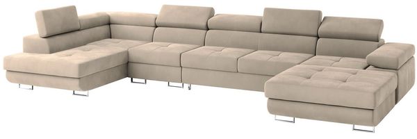 Masseno Ecksofa VELORA mit Schlaffunktion U-Form, Sofa mit Bettkasten
